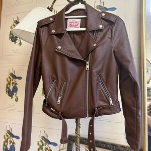 Levi’s Faux Leather Jacket Brown with Belt
